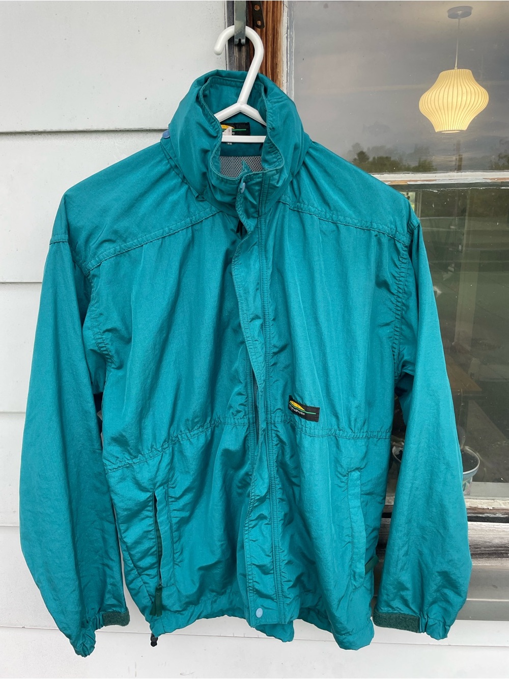 Vintage Chlorophylle Teal Windbreaker Jacket Hooded Size S